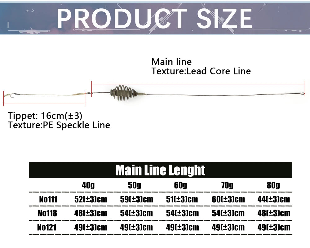 W.P.E European carp fishing tackle hair 1 set	handmade fishing accessories 40g-80g Leader Core Line For fishing Group рыбалка