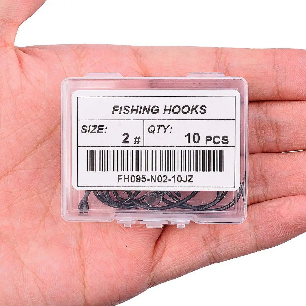 10PCS/Box High Carbon Steel Fishing Carp Hooks Coating Carp Fishing Hook with Micro Barb Matt Black Hook for Carp Coarse