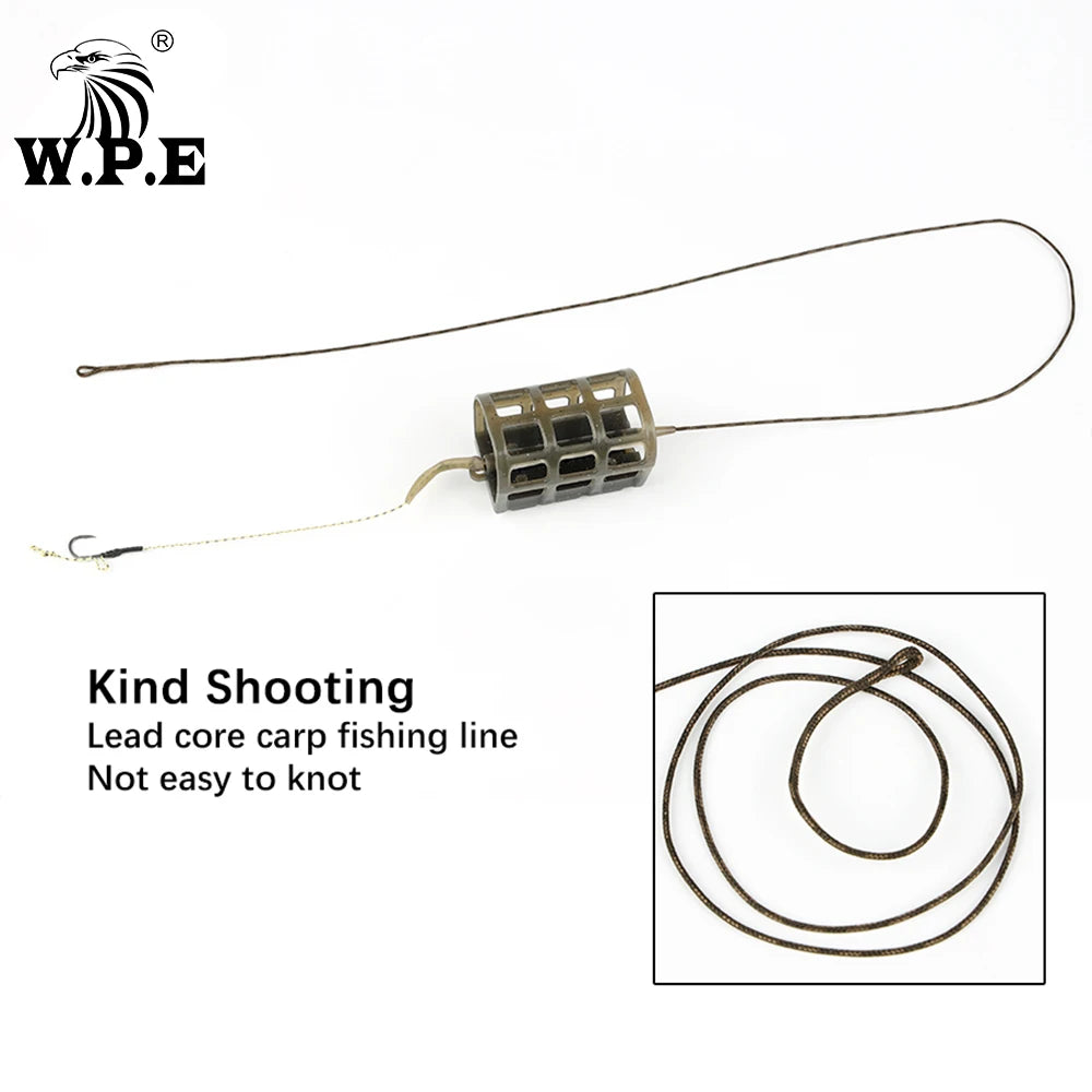 W.P.E European carp fishing tackle hair 1 set	handmade fishing accessories 40g-80g Leader Core Line For fishing Group рыбалка