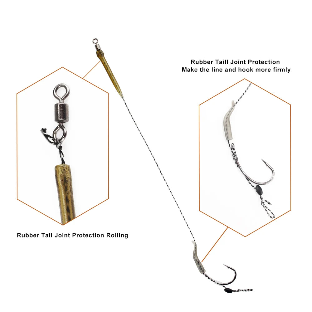 6pcs 8pcs Carp Fishing Hair Rigs Ready Made Boilie Tied Carp Fishing Hook Size 2#4#6#8# Fishing Tackle Accessories Pesca