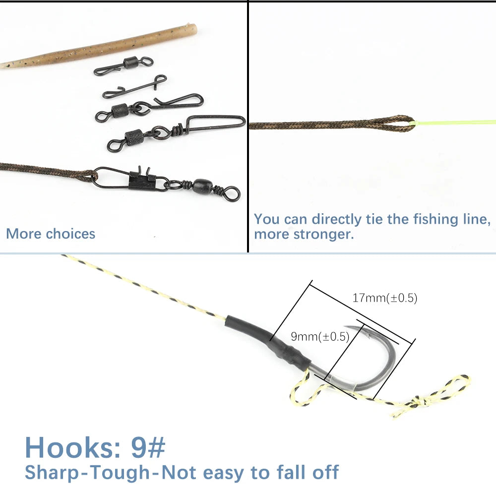 W.P.E European carp fishing tackle hair 1 set	handmade fishing accessories 40g-80g Leader Core Line For fishing Group рыбалка