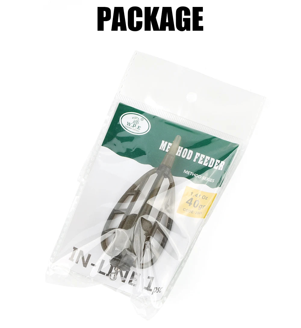 W.P.E Carp Fishing Accessories Method Feeder 40g-80g Rig Hair Europe Carp Fish Group Hook Rig Carp Fishing Feeder Tackle