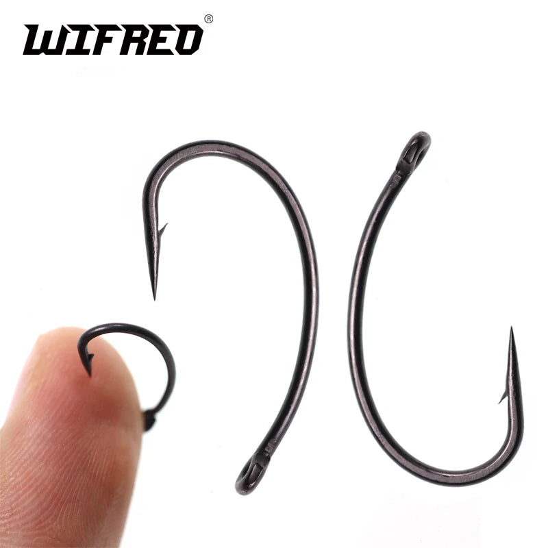 Wifreo 30PCS Coated Carp Fishing Hook High Carbon Steel Fishhooks Barbed Hooks Carp Hooks