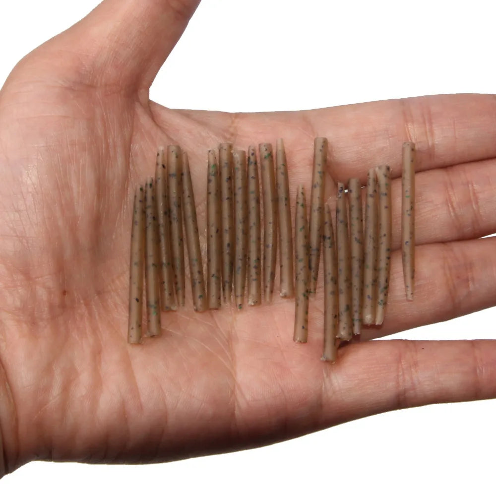 30pcs/lot Camo carp Fishing Tackle Safety Clips Anti Tangle Sleeve Carp fishing Connector Rubber tube for pre tied carp rigs