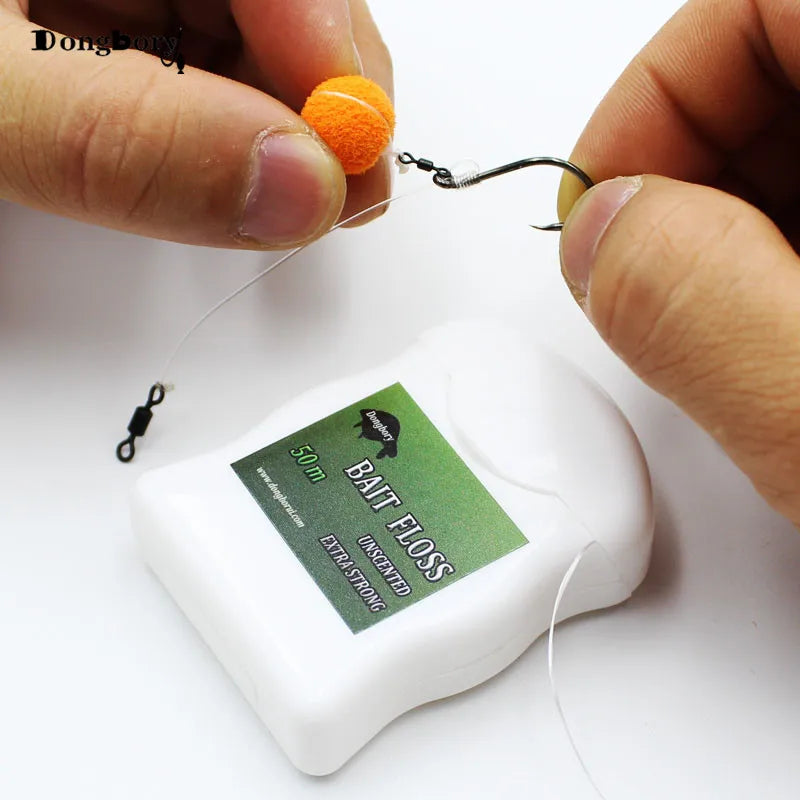 50m Carp Fishing Accessories Bait Floss Grips POP UP Boilies Holder Chod Hair Ronnie Rig  Method Feeder Fishing Tackle Terminal