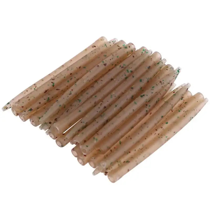 30pcs/50pcs/100pcs Rubber Sleeves Soft Anti Tangle Hook Sleeves Aligner Positioner Tubes Carp Fishing Rig 53mm Length
