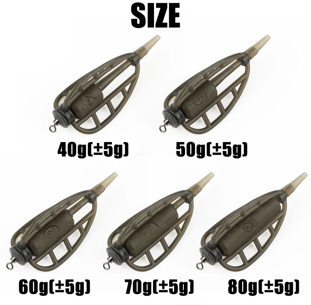 W.P.E Carp Fishing Accessories Method Feeder 40g-80g Rig Hair Europe Carp Fish Group Hook Rig Carp Fishing Feeder Tackle
