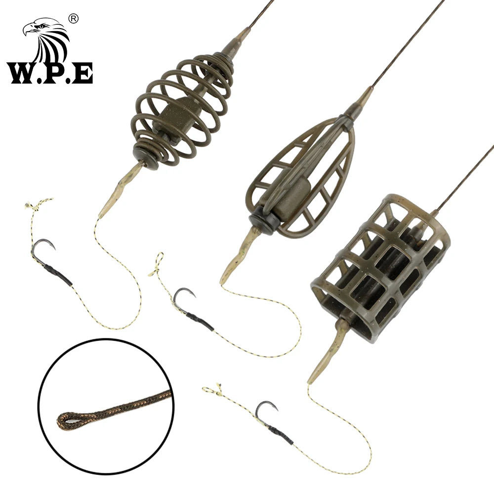 W.P.E European carp fishing tackle hair 1 set	handmade fishing accessories 40g-80g Leader Core Line For fishing Group рыбалка