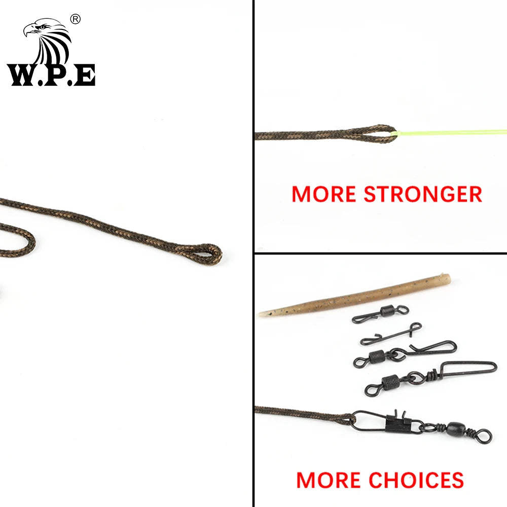 W.P.E European carp fishing tackle hair 1 set	handmade fishing accessories 40g-80g Leader Core Line For fishing Group рыбалка