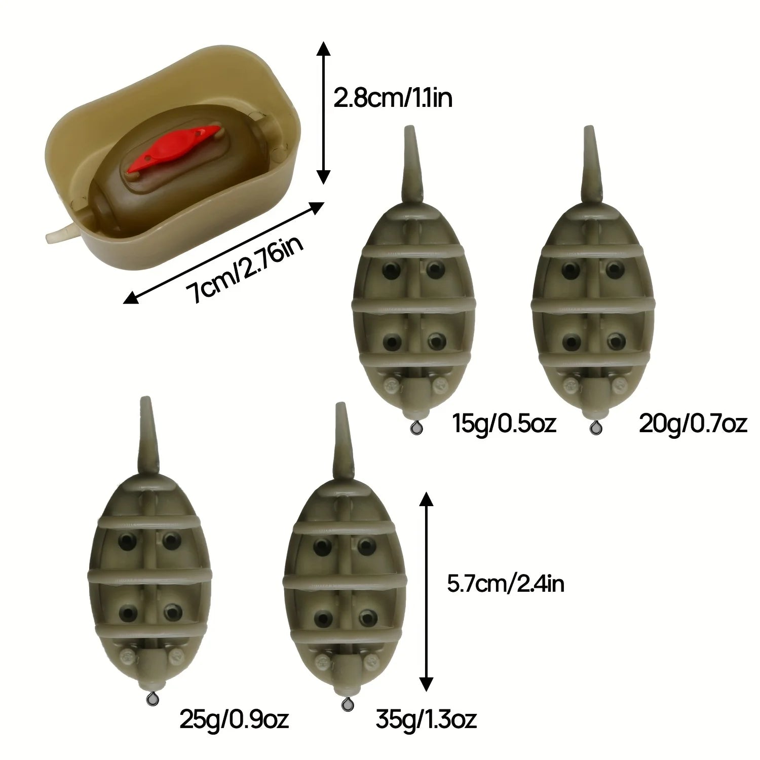 Feeder Fishing Rig for Carp with Bait Holder & Long Casting Spod, Fishing Tackle Accessories
