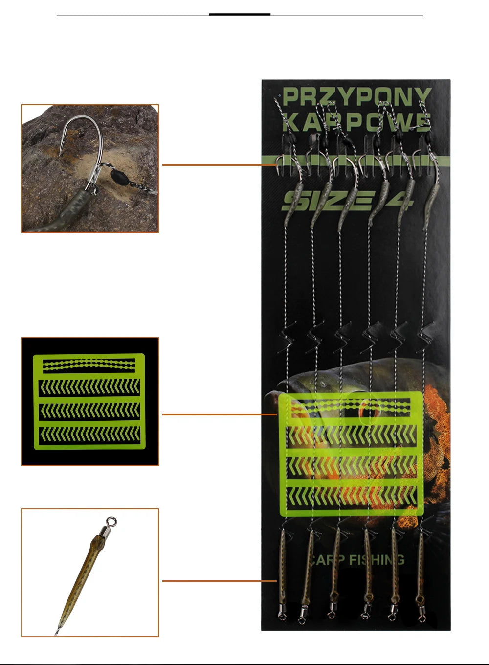 6pcs 8pcs Carp Fishing Hair Rigs Ready Made Boilie Tied Carp Fishing Hook Size 2#4#6#8# Fishing Tackle Accessories Pesca