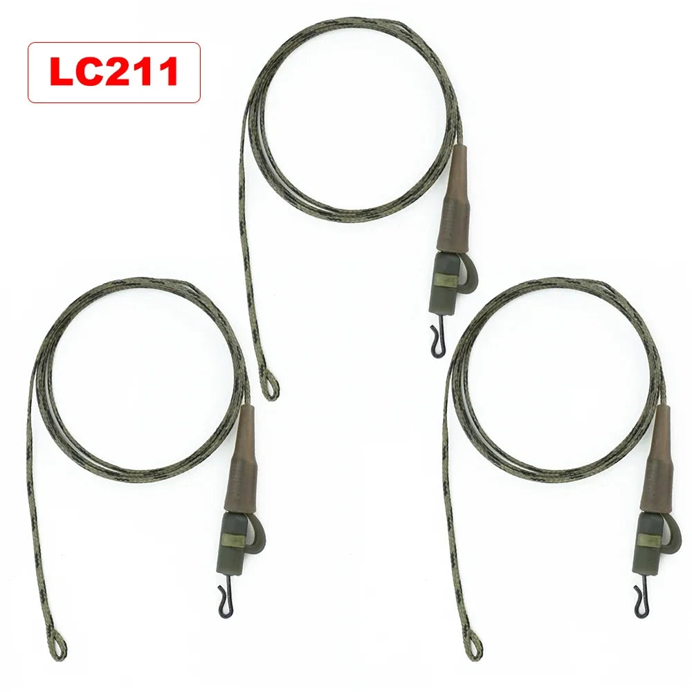 3x Carp Fishing Lead Core with Helicopter Rigs Braided Fishing Line for Carp Rig Lead Clips
