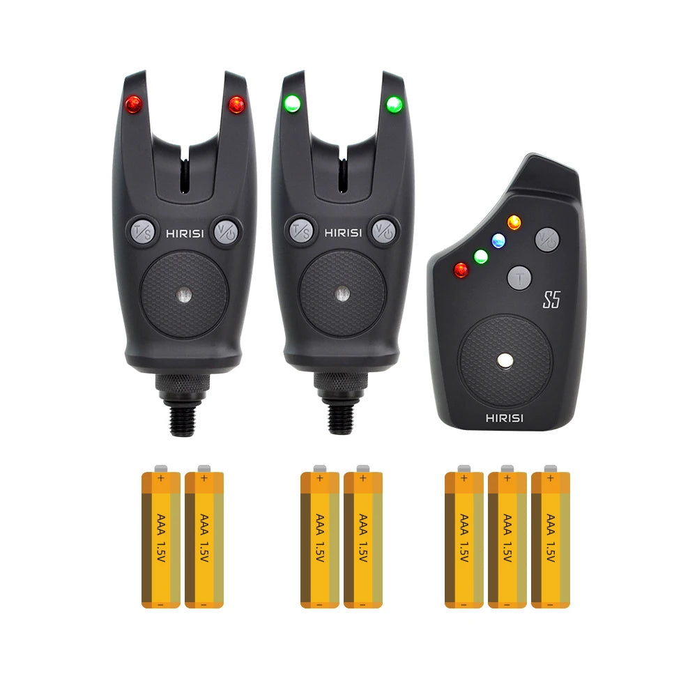 Hirisi Wireless Carp Fishing Alarm Set Waterproof, Fishing Bite Alarms Fishing Bite Indicator Fishing Accessories S5