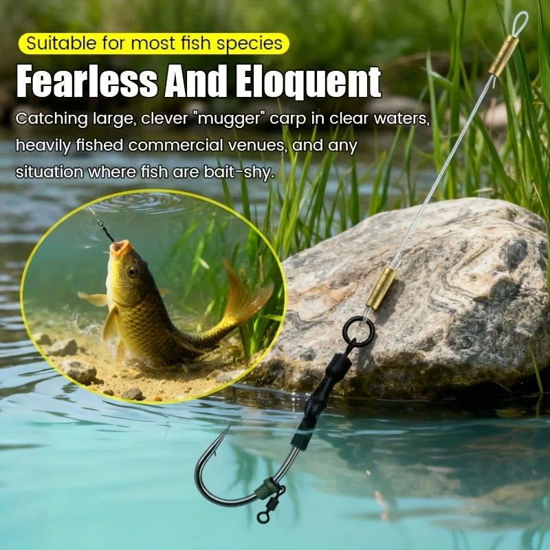 Pro Catfish & Carp Fishing Rig Set (4/8pc) | Ready-to-Fish, Anti-Tangle Terminal Tackle with Sharp Hooks