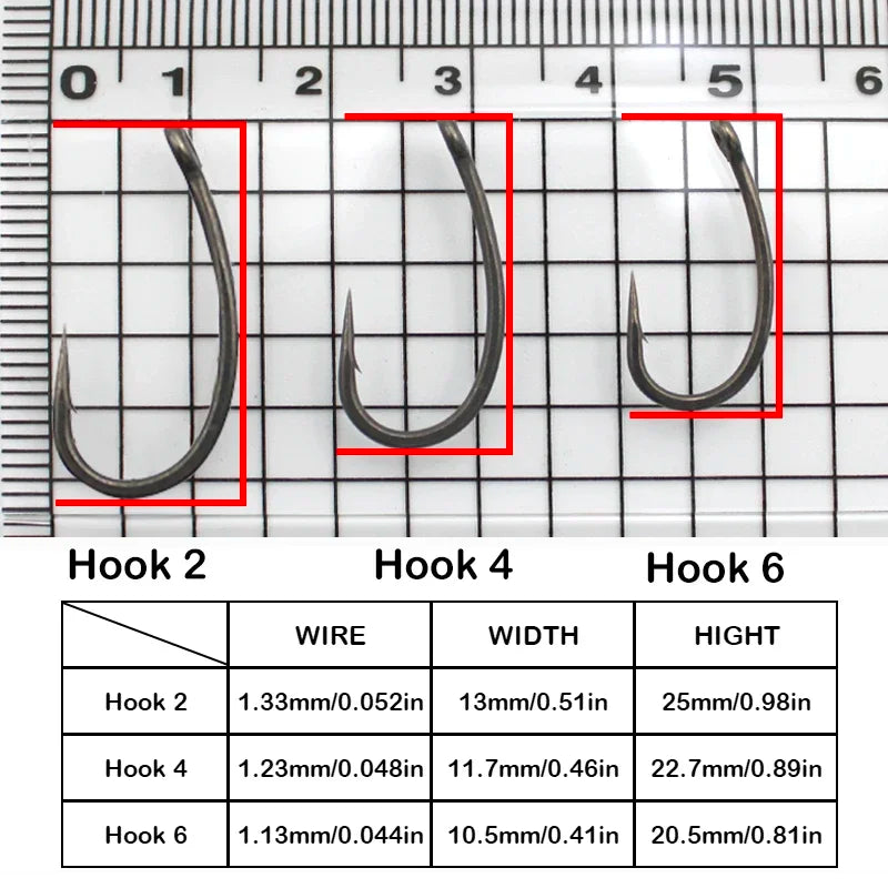 10pcs Carp Fishing Hook Curve Shank Carp Hooks PTFE Coated Alloy Steel Super Hard and Sharp Super Quality