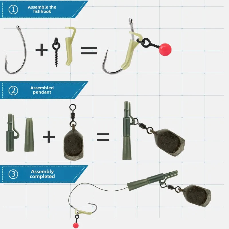 European carp fishing set, float anti-bottom fishing method, sea rod carp wild fishing, carp fishing accessories