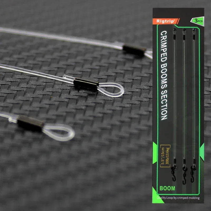 3x 35lb/15.9kg Carp Fishing Loop Rig With Hook Kickers Size 2 4 6 Curve Shank Hook PTFE Coating  Carp Fishing Tackle Accessories