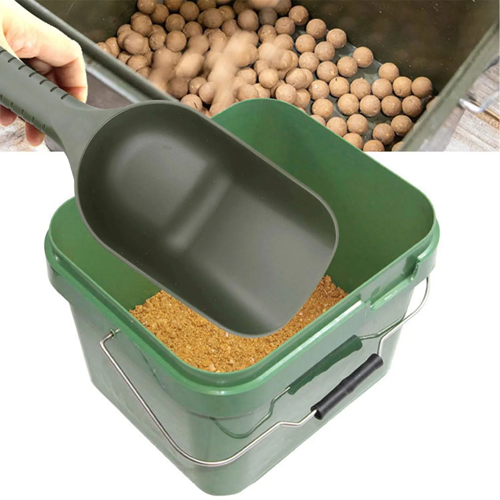 1pcs Bait Scoop Baiting Throwing Spoon Carp Fishing Shovel Fishing Tool For Feeding Particles Bonito Carp