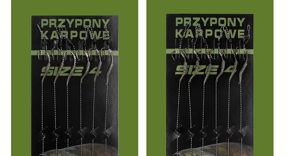 6pcs 8pcs Carp Fishing Hair Rigs Ready Made Boilie Tied Carp Fishing Hook Size 2#4#6#8# Fishing Tackle Accessories Pesca