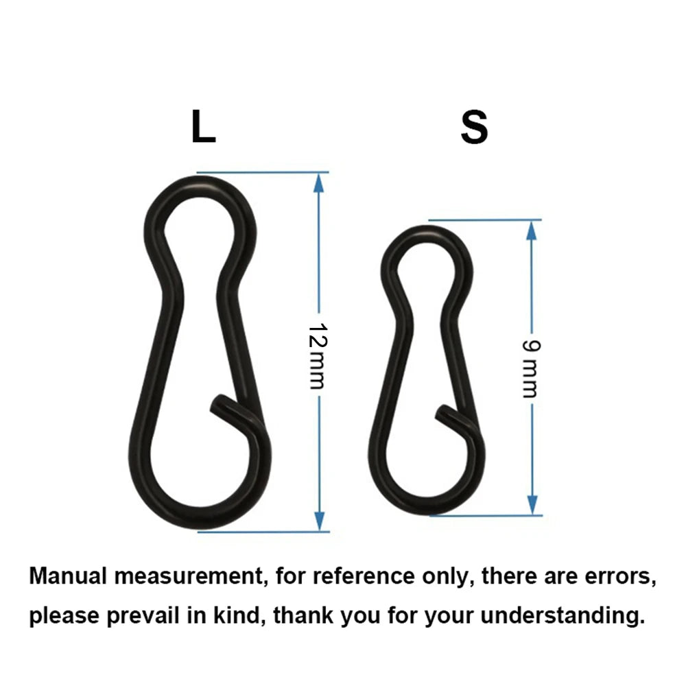 1000pcs Bulk Black Stainless Steel Snap Swivels - TENFENG Fishing Tackle