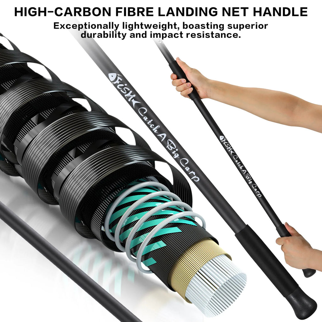 Sougayilang Carp Fishing Tool Net Fishing tackle 212/300cm Portable Retractable Folding Fishing Net for Carp Trout Fishing