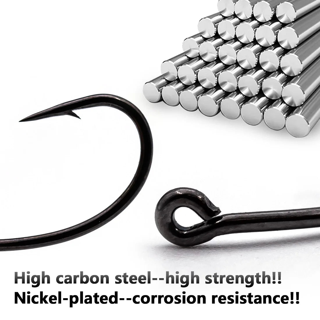 CARPNEST 50pcs Carp Fishing Hooks PTFE Coating High Carbon Steel Barbed