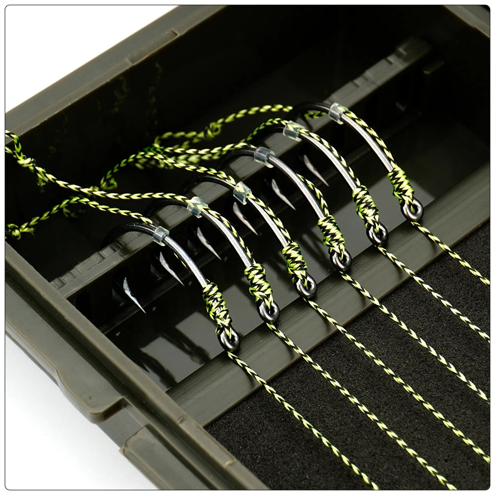 Hirisi Carp Fishing Tackle Box Stiff Hair Rig Board with Pins Carp Fishing Rig Box Wallet Rig Storage Box Fishing Accessories
