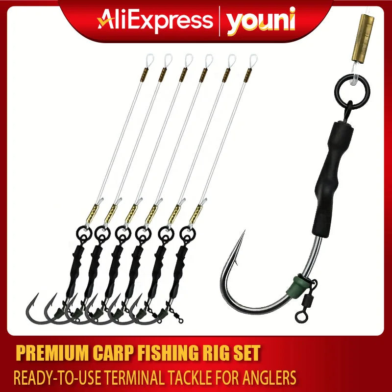 Pro Catfish & Carp Fishing Rig Set (4/8pc) | Ready-to-Fish, Anti-Tangle Terminal Tackle with Sharp Hooks