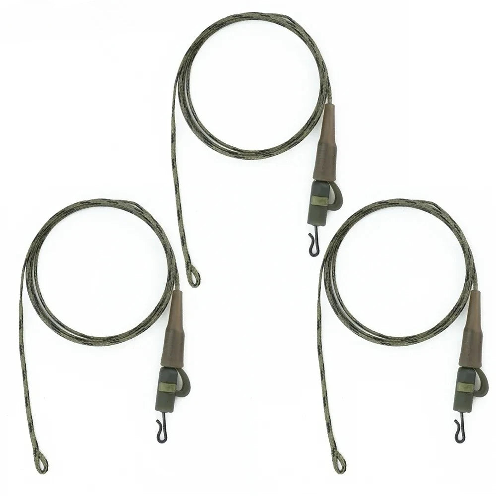 3x Carp Fishing Lead Core with Helicopter Rigs Braided Fishing Line for Carp Rig Lead Clips