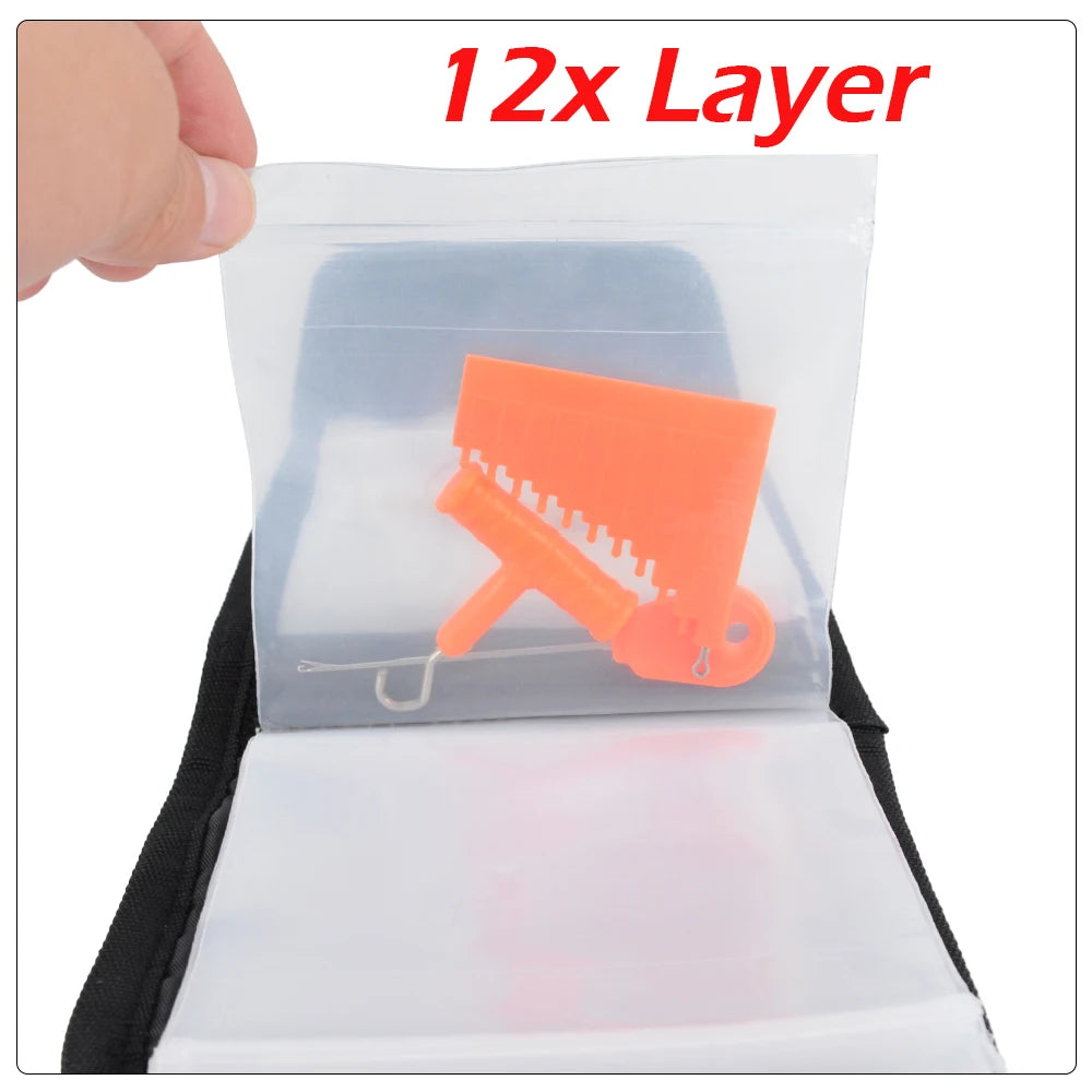 Hirisi Fishing Rig Bag Tackle Accessory Storage Bag for Carp Fishing Tackle Rigs Wallet Hair Rigs Transparent Carry Bag