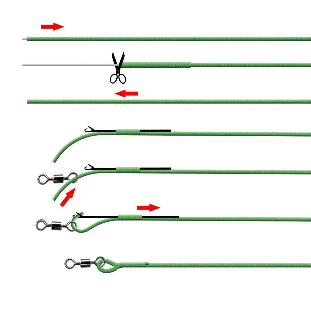 1pcs 35LB 7M Leadcore Carp Fishing Tackle Line Make Carp Hair Rigs 3 Color Braided Lead Line