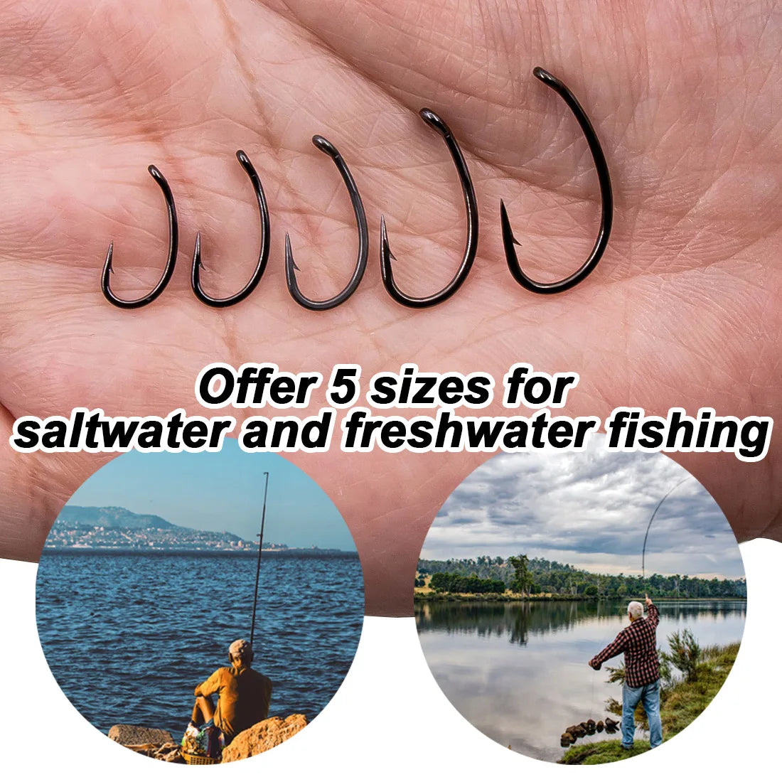 CARPNEST 50pcs Carp Fishing Hooks PTFE Coating High Carbon Steel Barbed