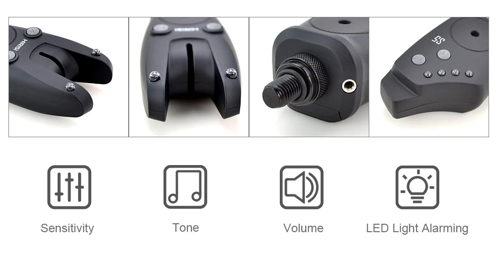 Hirisi Wireless Carp Fishing Alarm Set Waterproof, Fishing Bite Alarms Fishing Bite Indicator Fishing Accessories S5