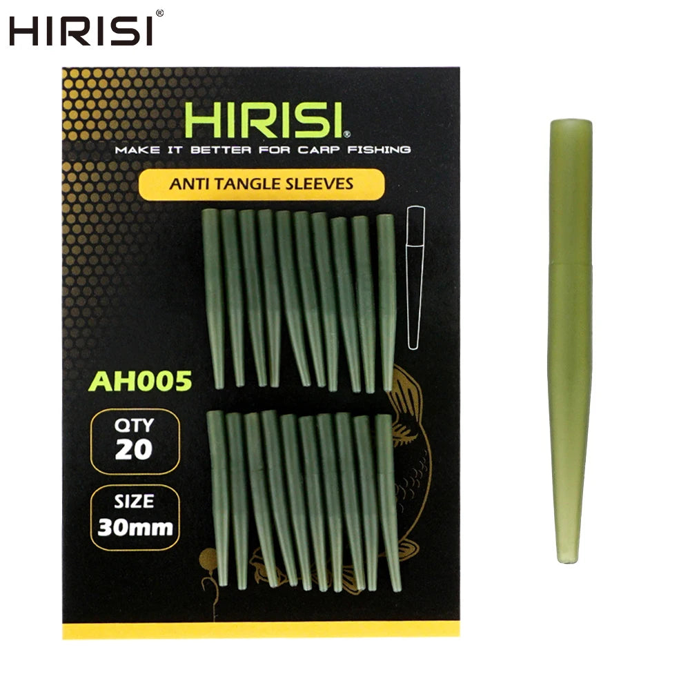 Hirisi 20/40pcs Carp Fishing Rubber Sleeves Anti Tangle Fishing Terminal Tackle AH005 Carp Fishing Accessories
