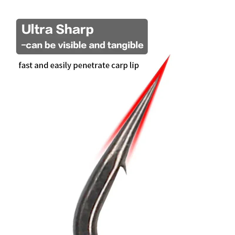 Ultra Sharp Wide Gape Carp Hooks - PTFE Coated 10 Pack