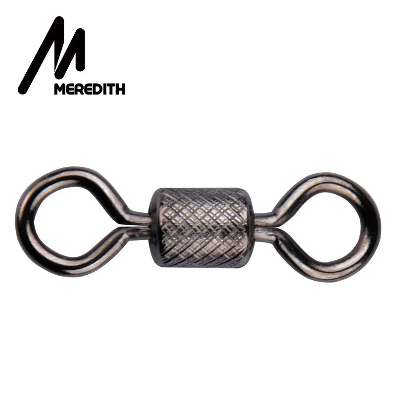 MEREDITH Fishing Swivels Ball Bearing Swivel 50PCS/Lot with Safety Snap Solid Rings Rolling Swivel for Carp Fishing Accessories