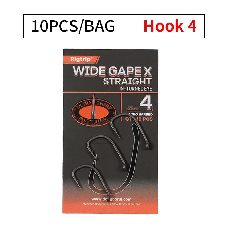 Ultra Sharp Wide Gape Carp Hooks - PTFE Coated 10 Pack