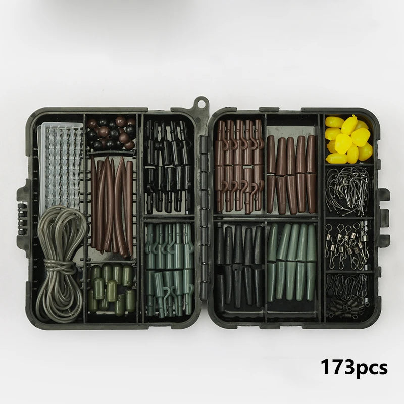 173PCS Fishing Tackle Fishing Accessories Carp Fishing Rigs Swivel Snap Double-Sided Style Carp Fishing Rigs Carp