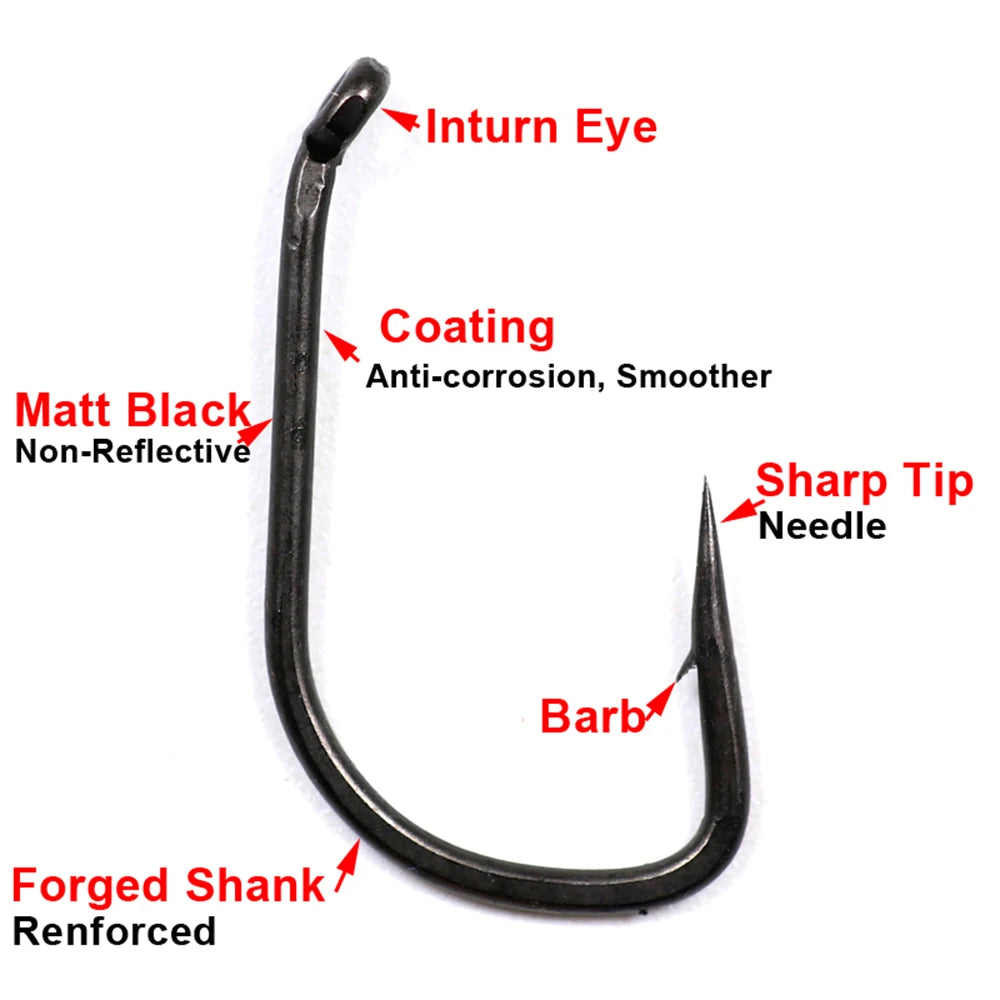 Wholesale By Bulk 1000pcs/lot Circle Eyed FishHook High Carbon Steel Carp Fishing Hooks Tackles Jig Head Pesca Peche