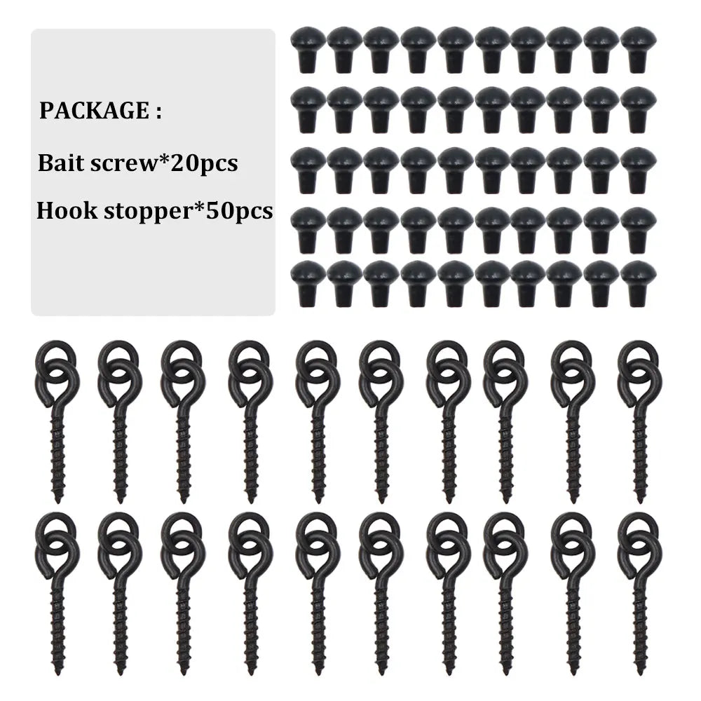 Carp Fishing Tackle Kit Bait Boilie Screws Fishing Hook Bead For Method Feeder Fishing Hair Rig Ronnie Rig Accessories Set