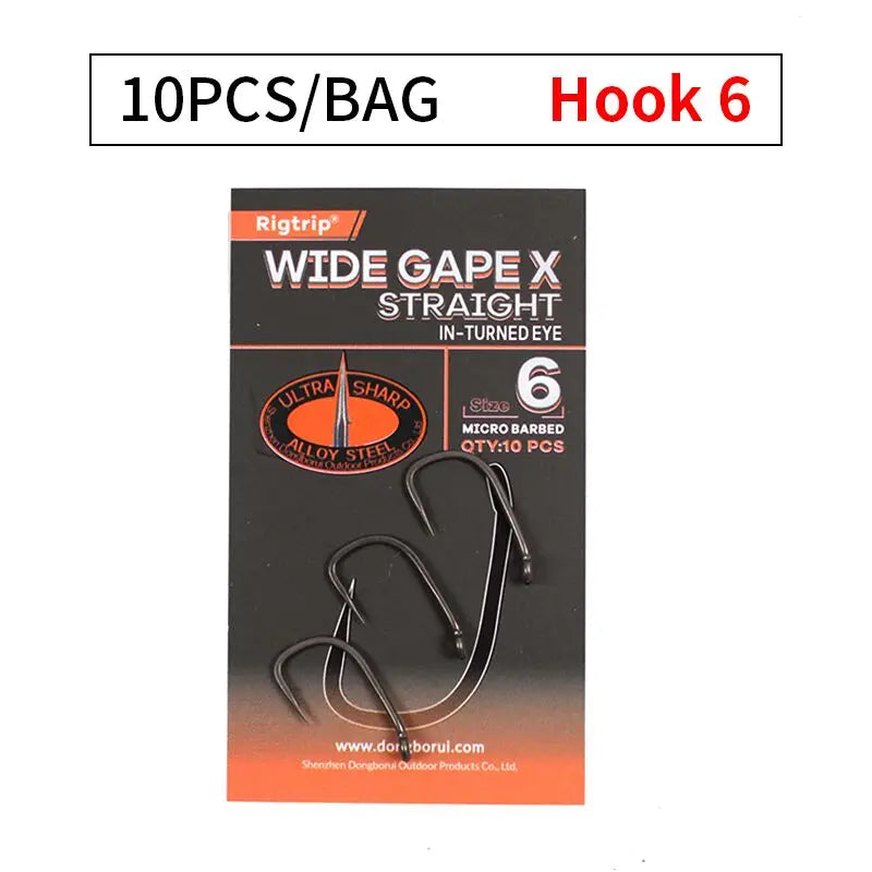 Ultra Sharp Wide Gape Carp Hooks - PTFE Coated 10 Pack