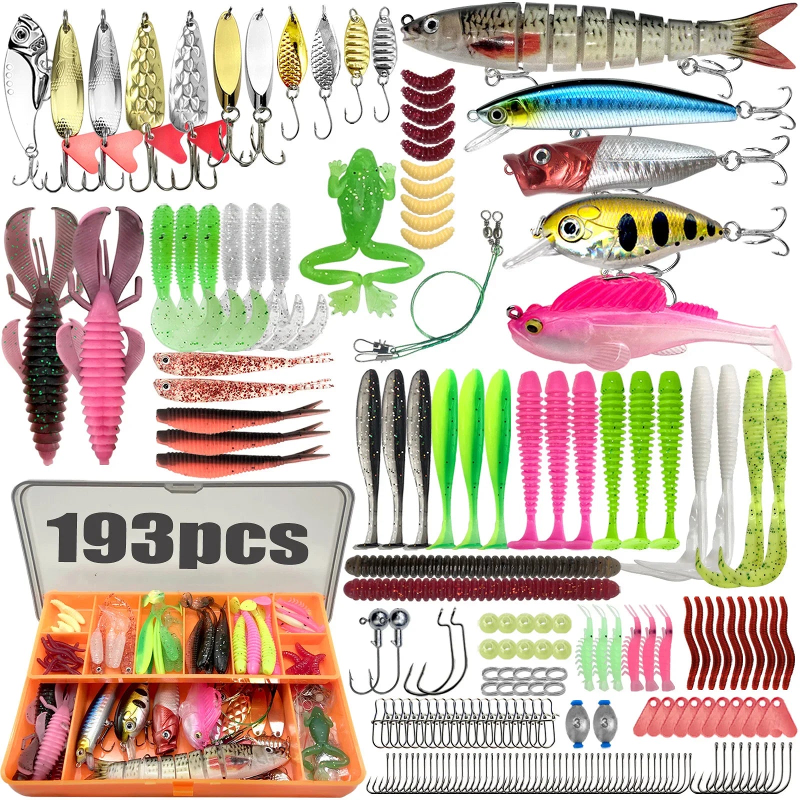 133/83pcs Fishing Lures Kit for Topwater Bait Rigs Tackle Kit for Bass Trout Salmon Fishing Accessories