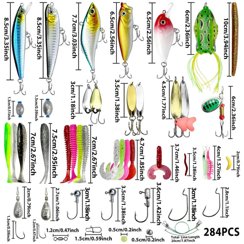 133/83pcs Fishing Lures Kit for Topwater Bait Rigs Tackle Kit for Bass Trout Salmon Fishing Accessories