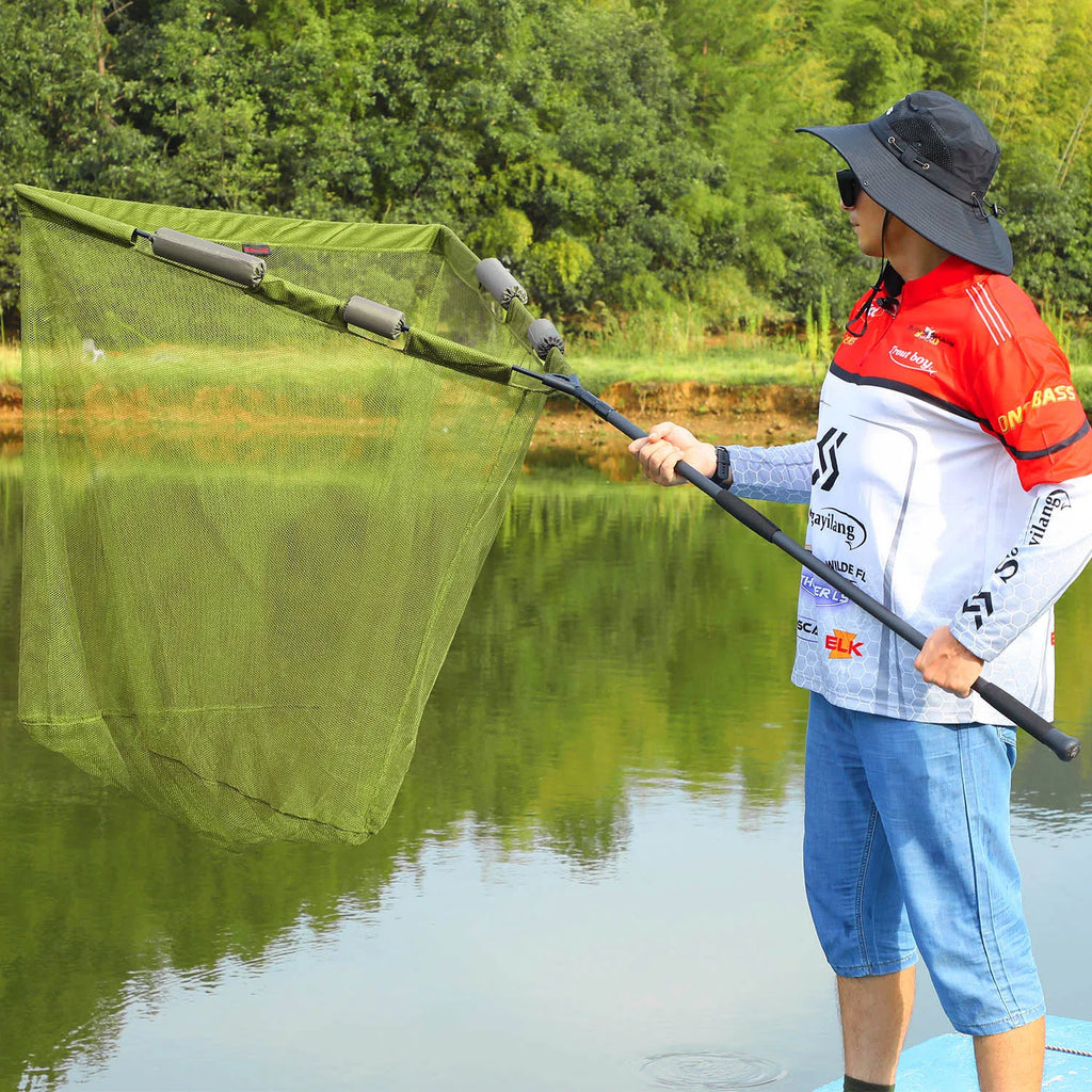 Sougayilang Carp Fishing Tool Net Fishing tackle 212/300cm Portable Retractable Folding Fishing Net for Carp Trout Fishing
