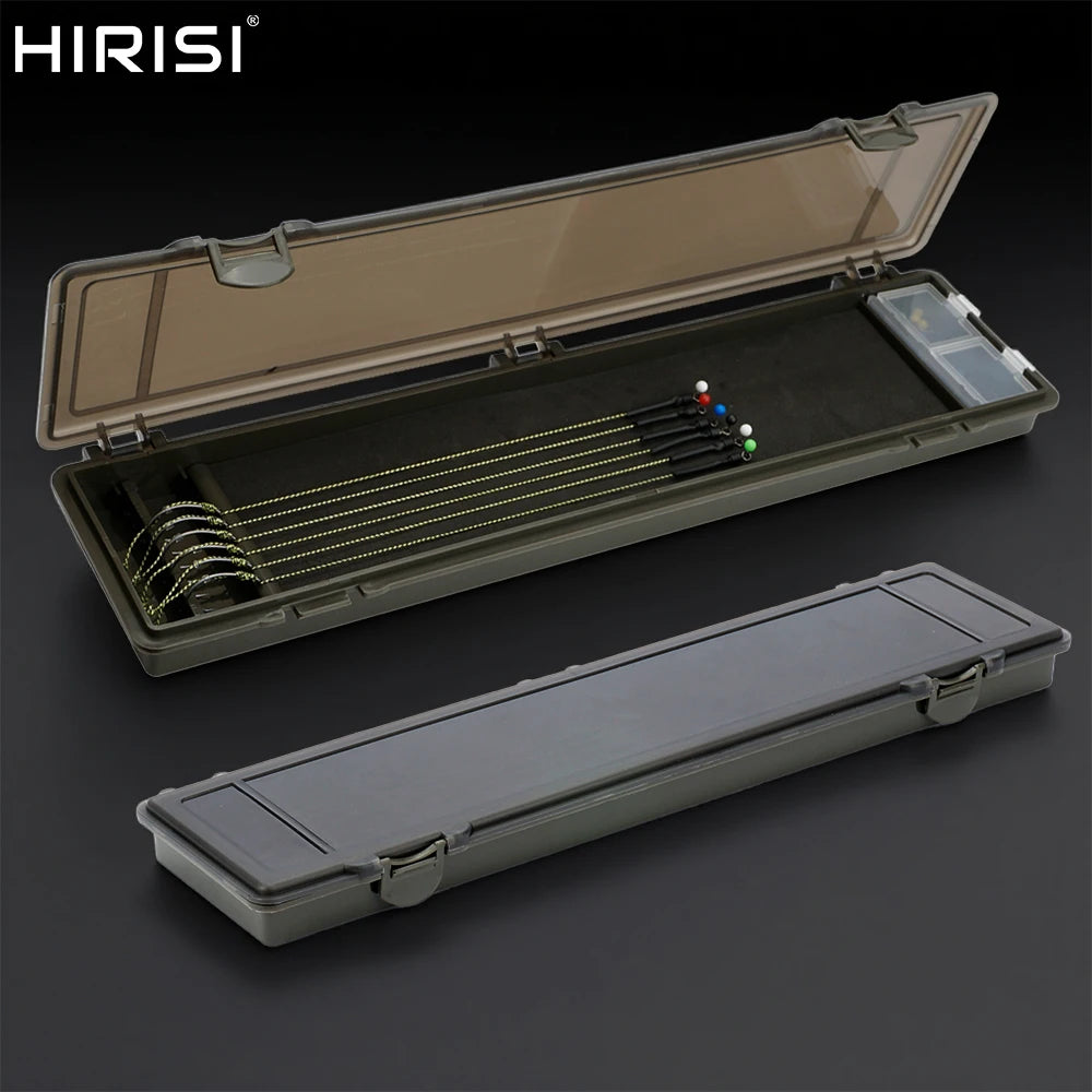 Hirisi Carp Fishing Tackle Box Stiff Hair Rig Board with Pins Carp Fishing Rig Box Wallet Rig Storage Box Fishing Accessories