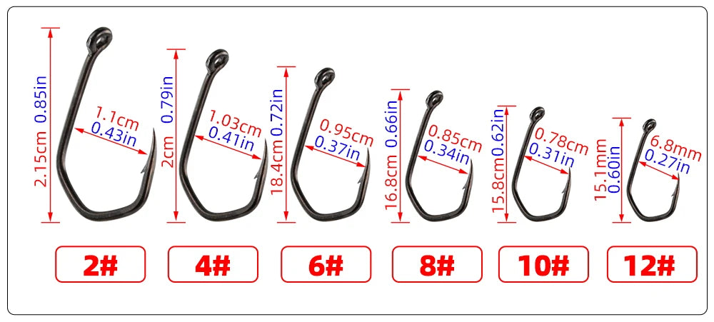 Hirisi 50pcs Carp Fishing Hooks Barbed Pinpoint Claw Hooks PTFE Coating High Carbon Stainless Steel Eyed Fish Hooks 8019