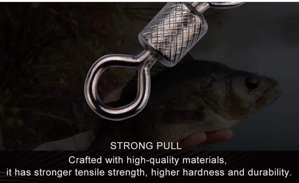 MEREDITH Fishing Swivels Ball Bearing Swivel 50PCS/Lot with Safety Snap Solid Rings Rolling Swivel for Carp Fishing Accessories