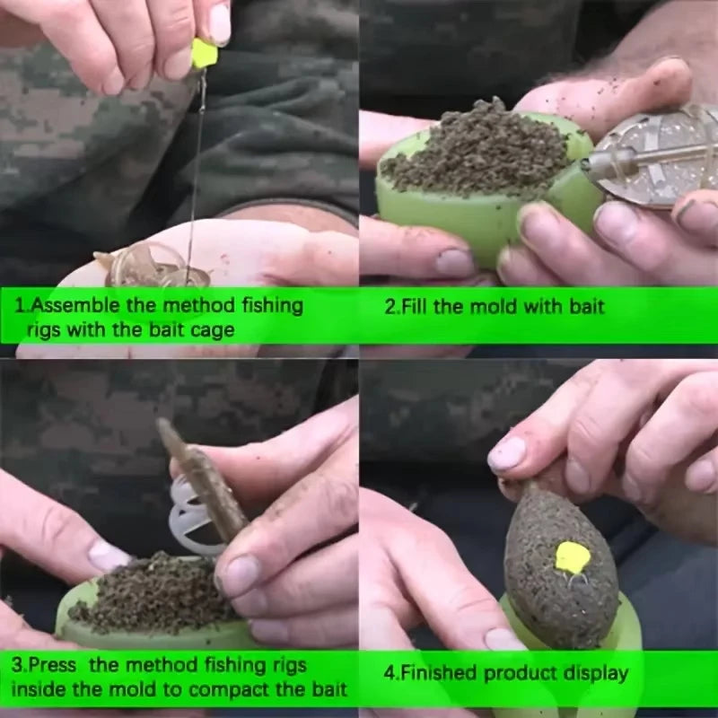 Carp Fishing Method Feeder Rigs | Barbed Hook & Braided Line Kit (Sizes 6,8,10,12) for Carp & Crucian Carp