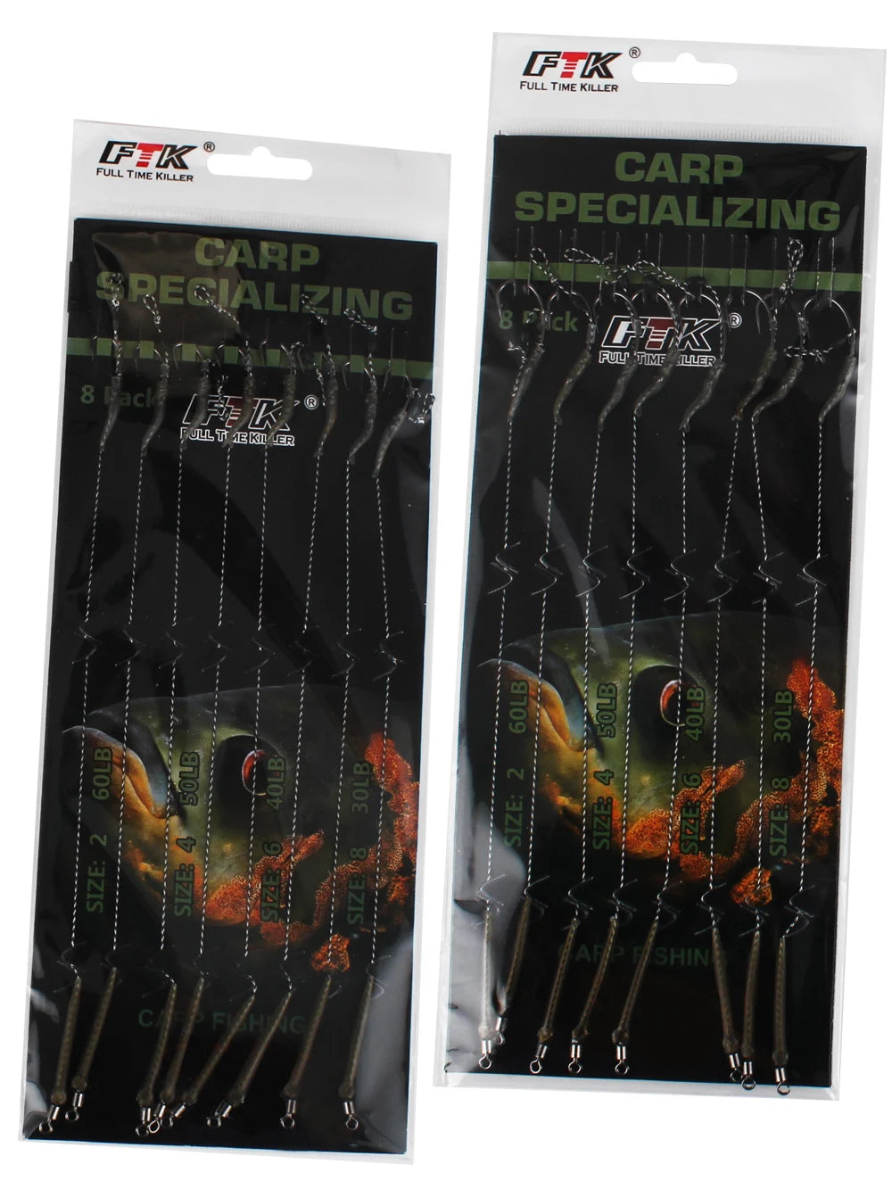 6pcs 8pcs Carp Fishing Hair Rigs Ready Made Boilie Tied Carp Fishing Hook Size 2#4#6#8# Fishing Tackle Accessories Pesca